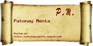 Patonay Menta névjegykártya